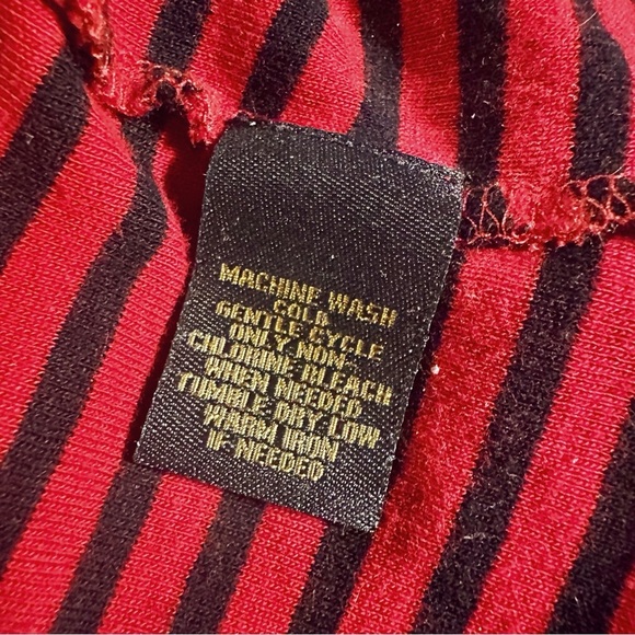 Lauren Ralph Lauren Vintage Red & Black Striped Cotton Button Detailed Shirt XL - Picture 7 of 12